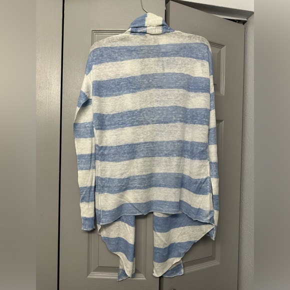 Splendid Blue and White Striped Long Cardigan - Picture 3 of 7